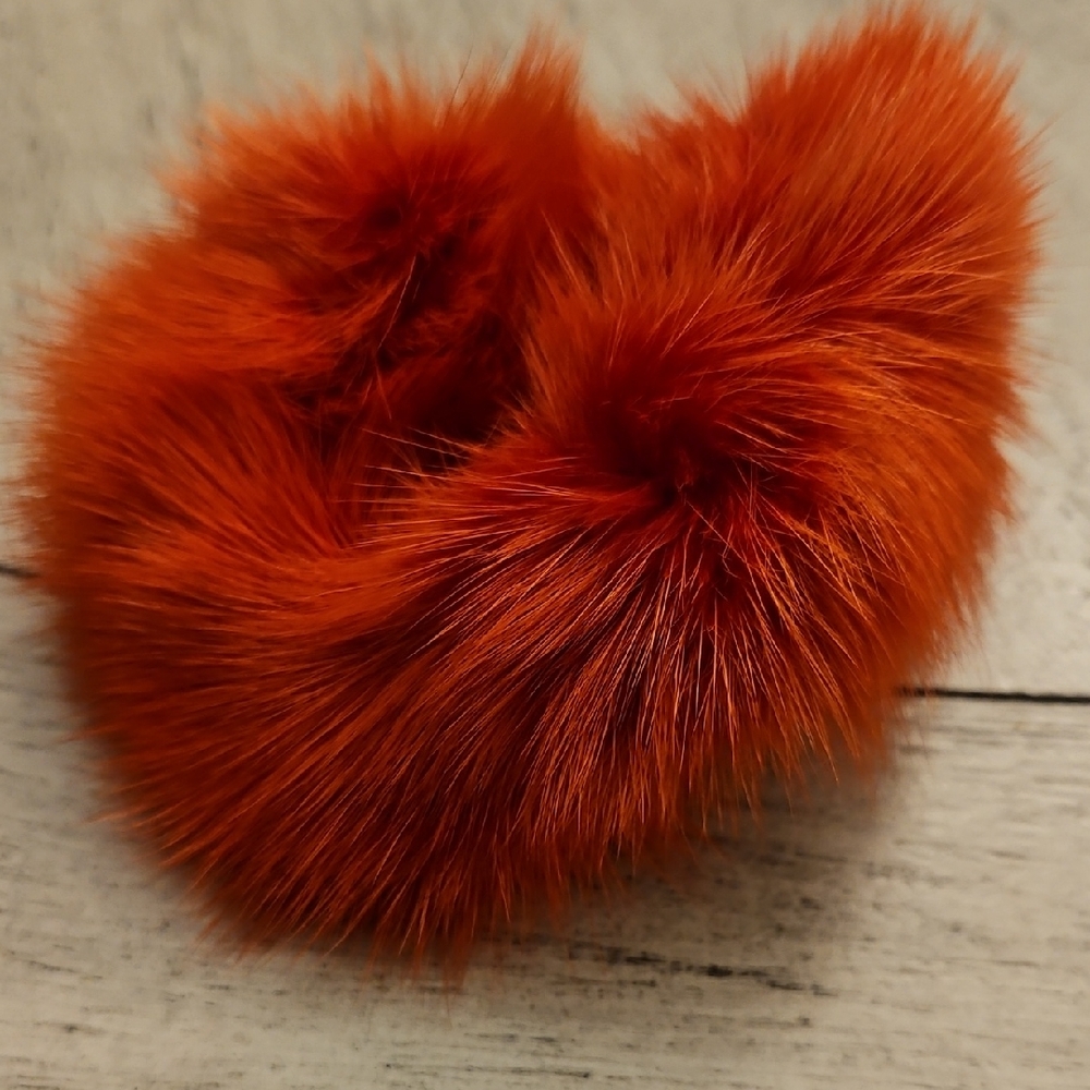 Fur Orange Hair Scrunchie